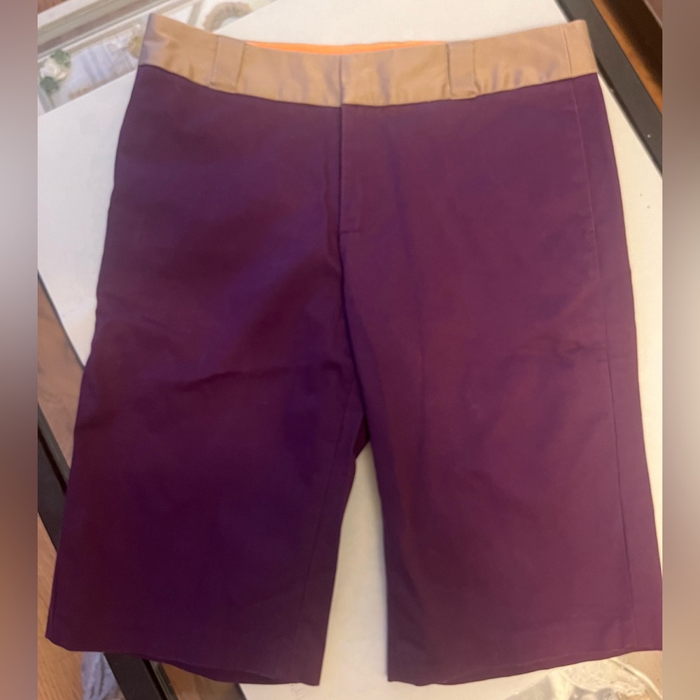 Tory Burch Purple and Beige Bermuda Shorts SIZE 4
